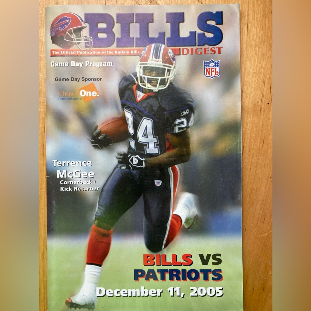 Bills Versus Patriots Game Day Program